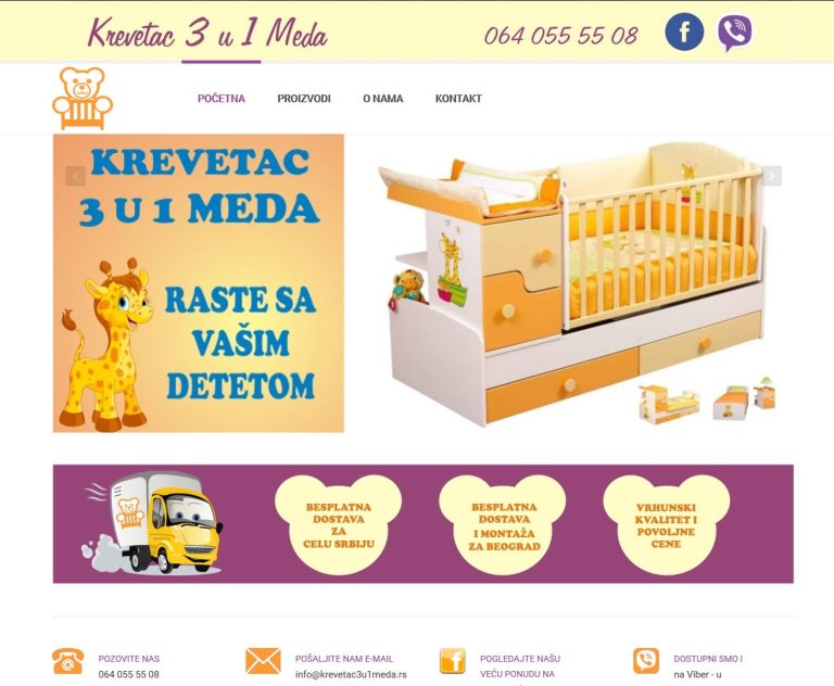 Krevetac Meda 3u1